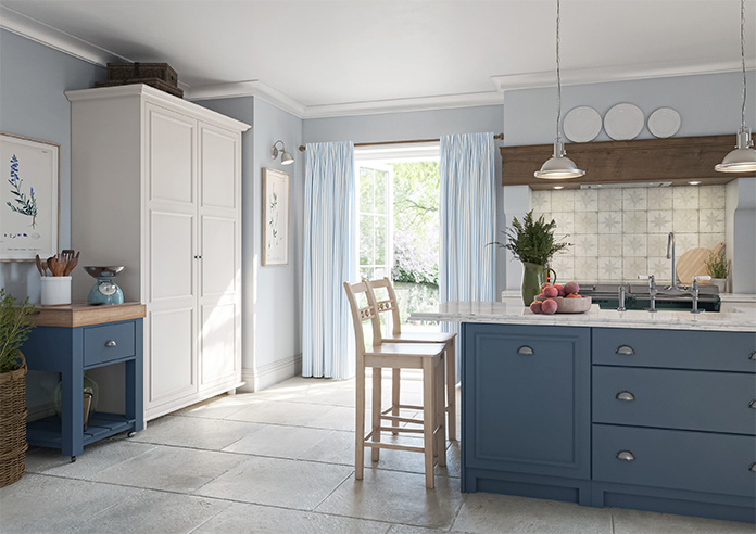 Lace Stripes, Vintage Blue - Made to Measure Curtains - Image 8